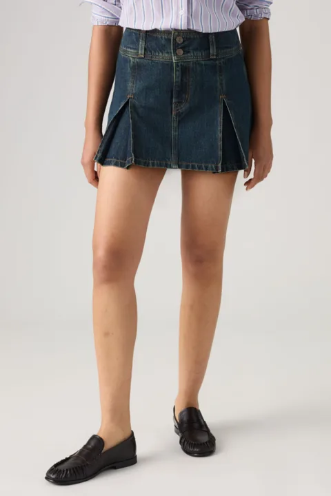 Levi's Mini Jupe À Plis Creux - Femme - Délavage Foncé / Happy Tale Stone - 32