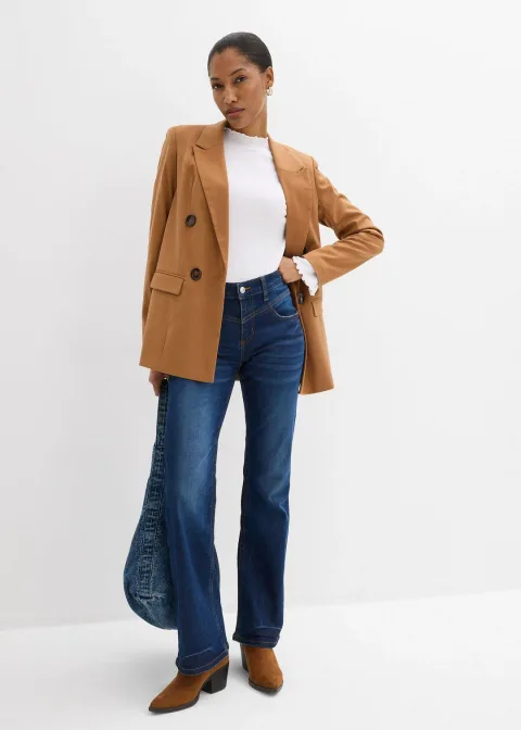 Jean bootcut taille mi-haute, extensible