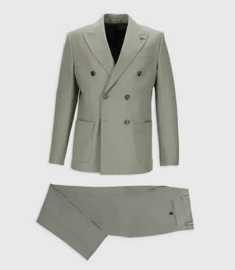 IZAC - Costume croisé vert clair