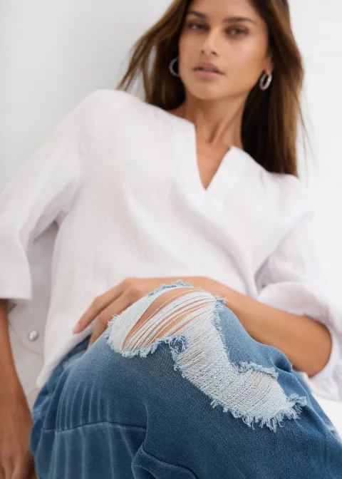 Jean boyfriend taille mi-haute