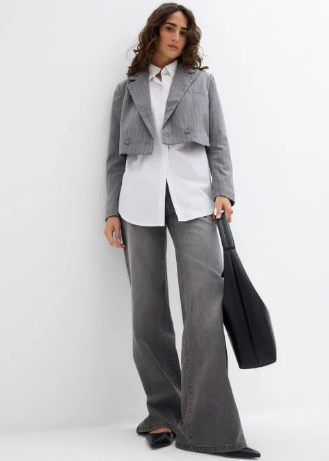 Blazer court avec col à revers