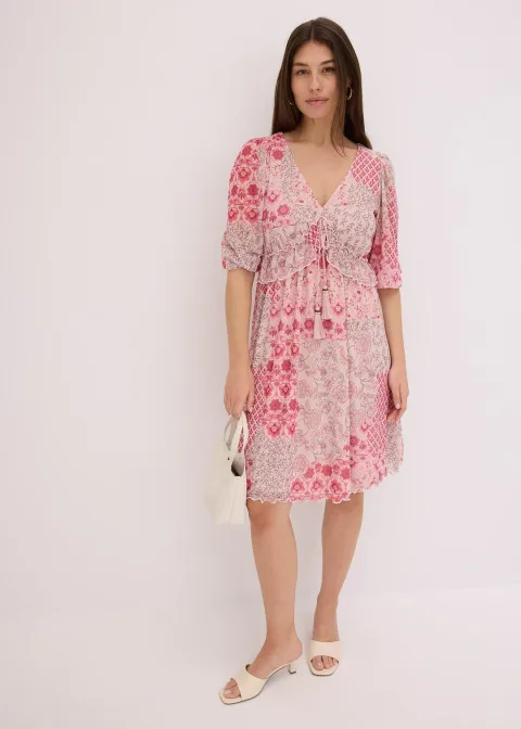 Robe-tunique en mesh imprimé