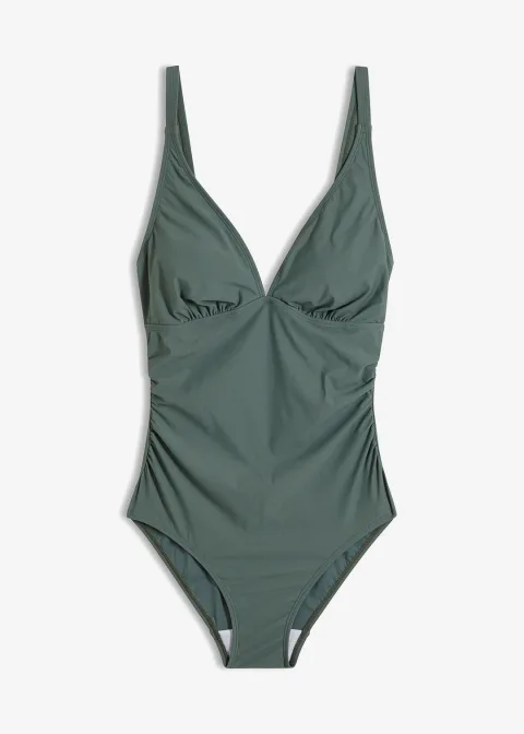 Maillot 1 pièce sculptant à encolure V, maintien léger