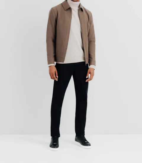IZAC - Blouson en laine taupe