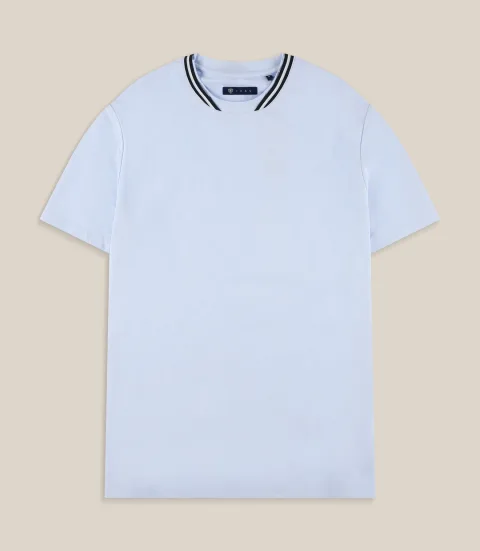 IZAC - T-shirt col teddy ciel
