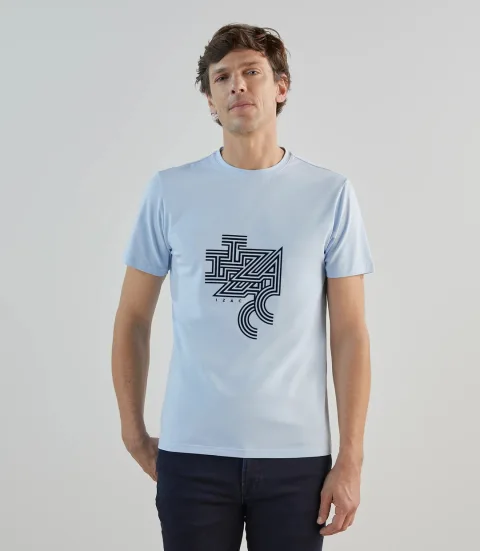IZAC - T-shirt à manches courtes avec print bleu ciel
