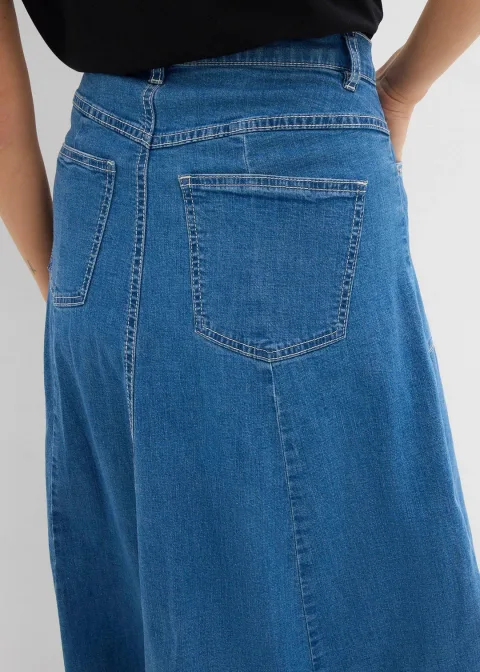 Jupe midi en jean, taille haute