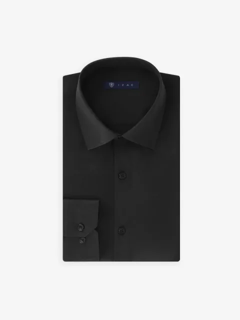 IZAC - Chemise ville en satin noire