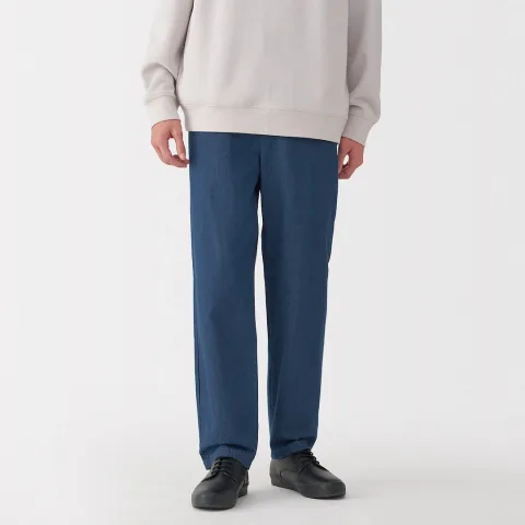 Pantalon coupe confortable en denim lavé pour homme ‐ Indigo