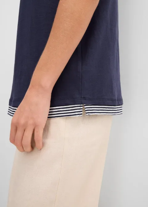 T-shirt coton style 2 en 1, manches courtes