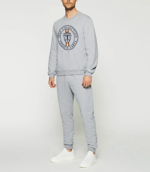 IZAC - Sweat avec logo gris chiné SWDEVON