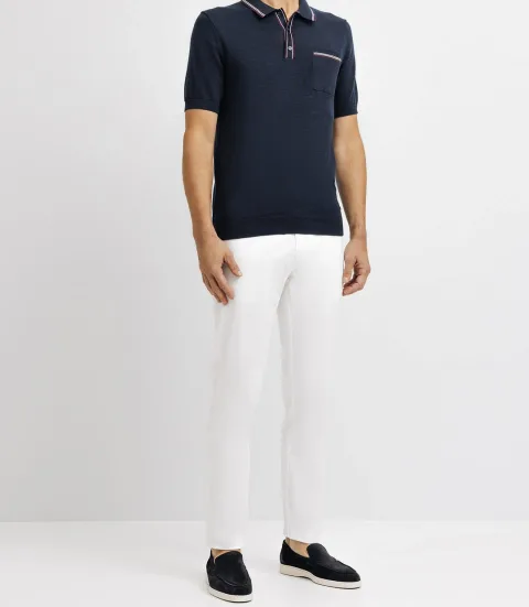 IZAC - Polo en maille avec poche marine