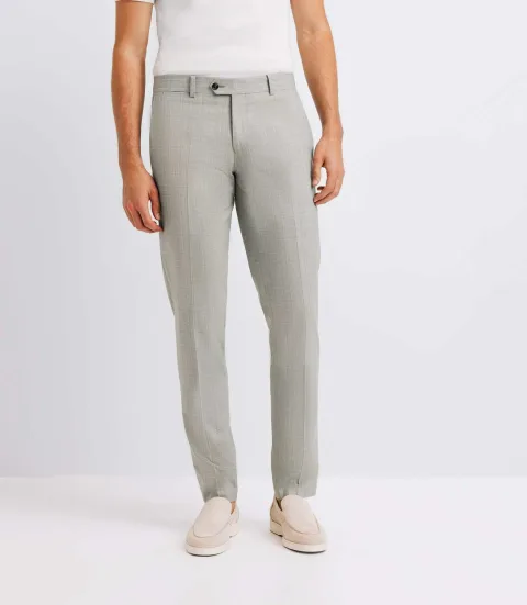 IZAC - Pantalon ville à carreaux vert clair