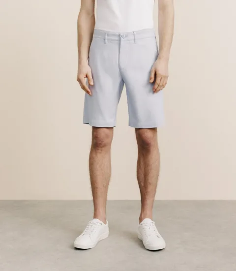 IZAC - Bermuda coton stretch bleu ciel