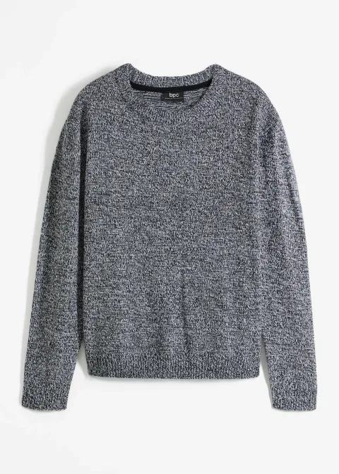 Pull en maille chinée à col rond