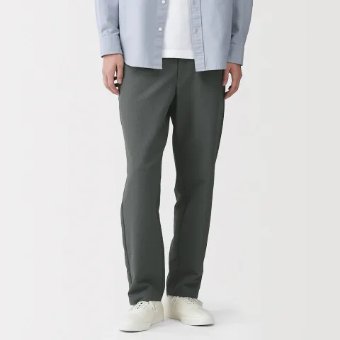 Pantalon à coupe fuselée en mélange Seersucker pour homme