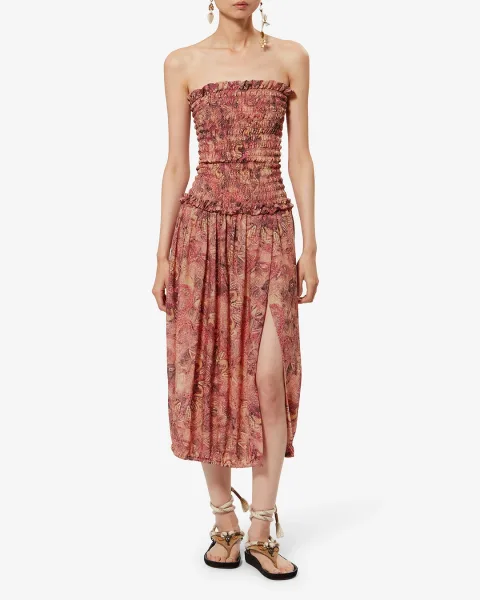 Robe Cleane - Femme - Rose - Taille40 - Isabel Marant - Collection Été Femme - Nouvelle Collection Capsule La Riviera