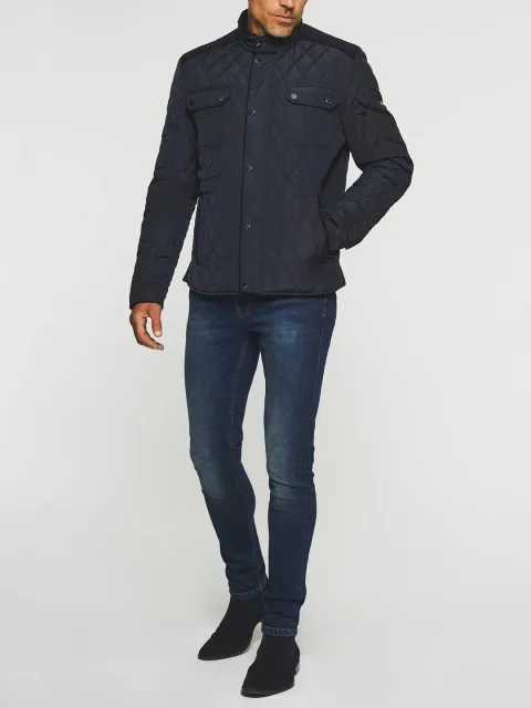 IZAC - Blouson surchemise matelassé marine MACEO