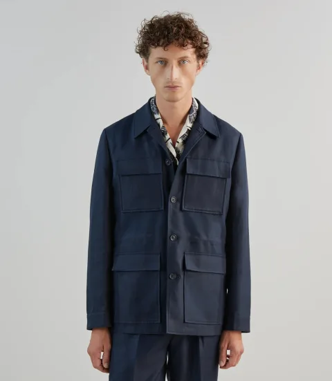 IZAC - Veste casual saharienne marine