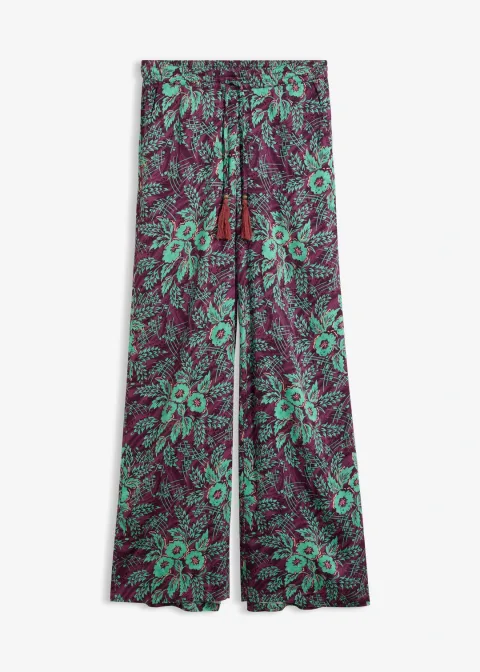 Pantalon palazzo en viscose fluide