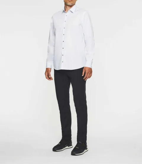 IZAC - Chemise casual imprimé blanc et camel JULES