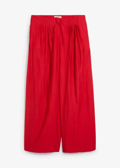 Pantalon palazzo en crépon de viscose mélangée