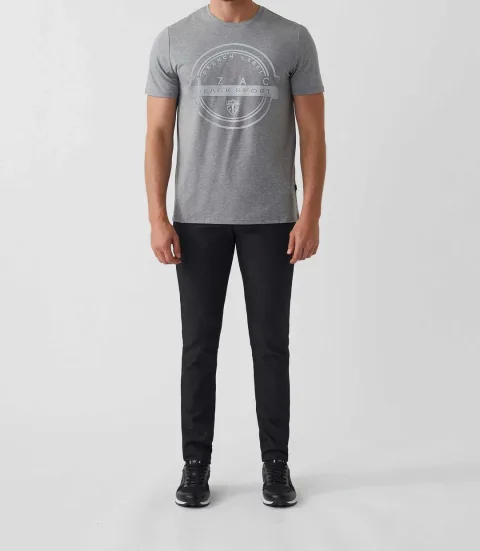 IZAC - T-shirt col rond avec logo gris chiné ''Hamilton''