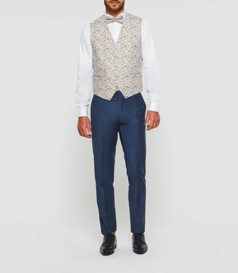 IZAC - Gilet de costume cérémonie imprimé rouge ''Julien''