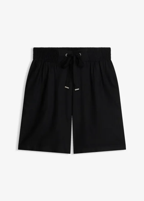 Bermuda en viscose avec ceinture à nouer