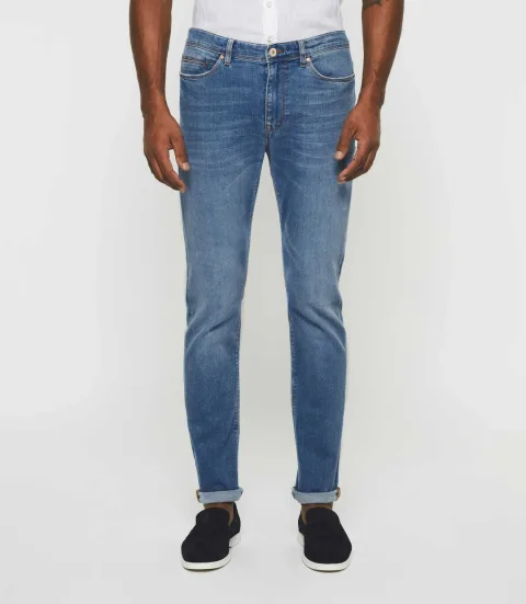 IZAC - Jean straight délavé bleu clair PDE22TIGREOUT