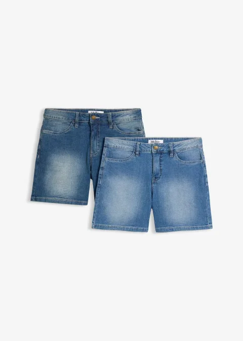 Lot de 2 shorts en jean slim, taille mi-haute