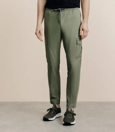 IZAC - Pantalon regular avec cordon kaki