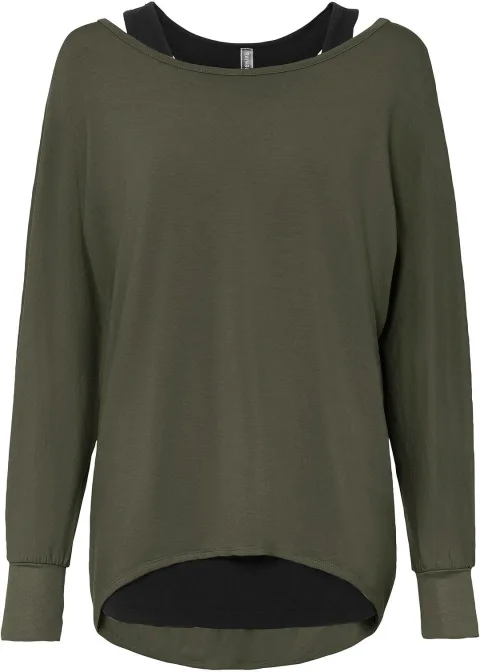 T-shirt long et top en viscose extensible