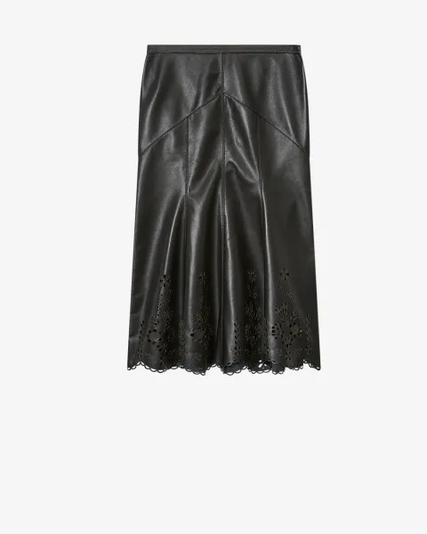 Jupe Nisia En Cuir - Femme - Noir - Taille 40