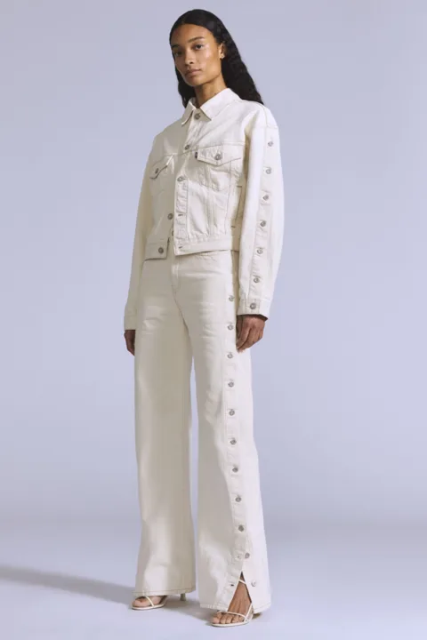 Levi's Pantalon Shank - Femme - Blanc / Cream Cloud Moj - 31X30