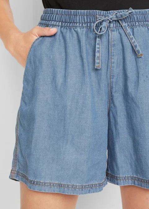 Short en denim léger avec du lin