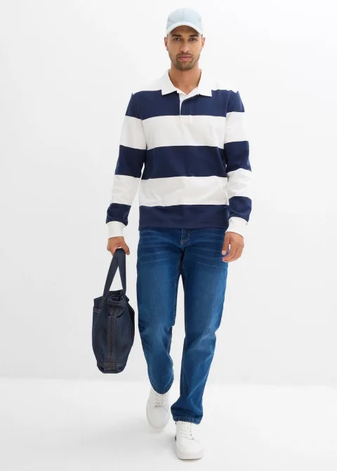 Jean extensible loose, taille élastiquée, doublure chaude, droit