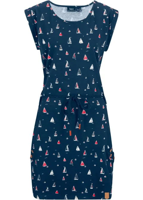 Robe en jersey imprimé à manches papillon