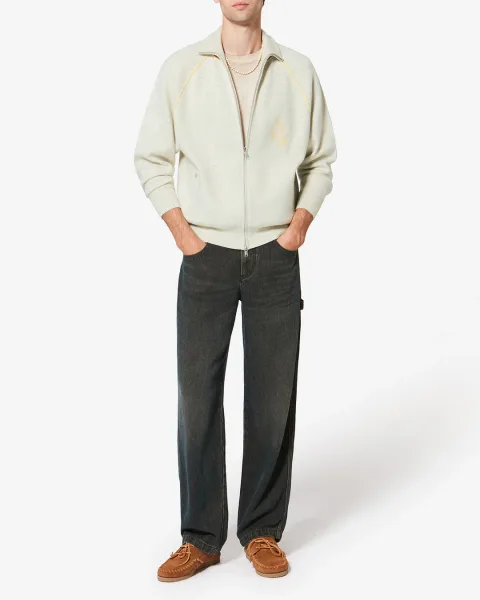 Cardigan Sergio - Homme - Gris Clair-jaune Clair - Taille XL