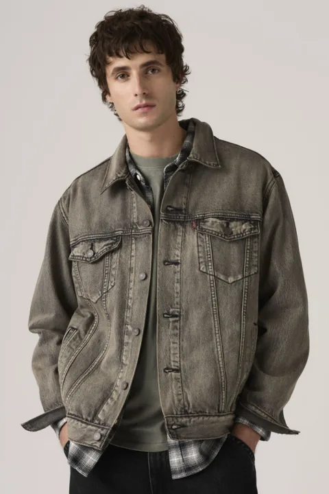 Levi's Veste Trucker Relaxed Type III - Homme - Blanc / Moonstruck - 2XL