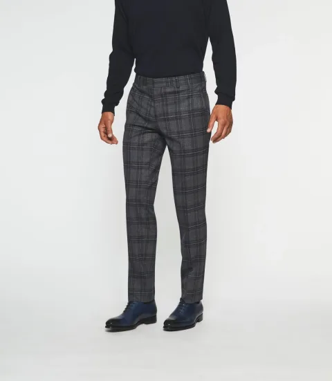 IZAC - Pantalon ville à carreaux marine FSERIE
