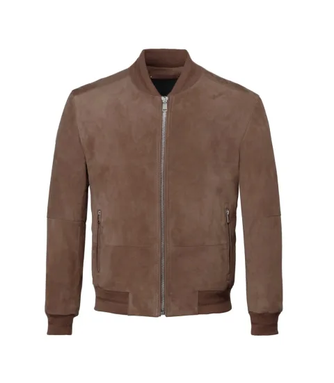 IZAC - Teddy en cuir suédé taupe ''Ulysse''