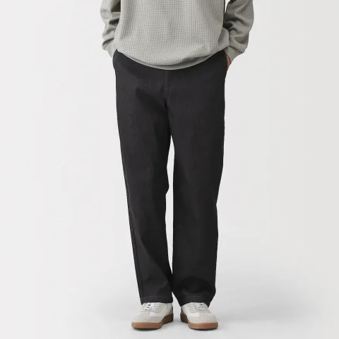 Pantalon coupe confortable en denim lavé pour homme ‐ Noir