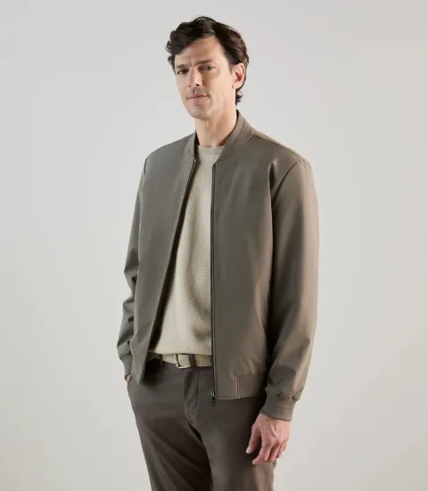 IZAC - Blouson col teddy taupe