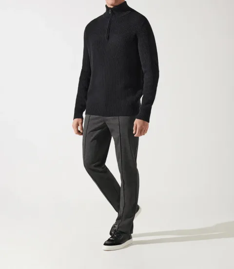 IZAC - Pull col zippé camionneur noir