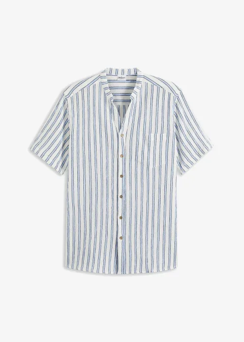 Chemise manches courtes, aspect froissé