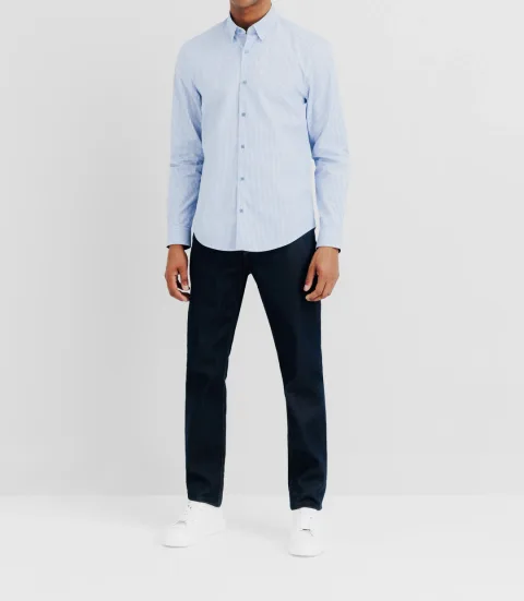 IZAC - Chemise casual à coudières bleue