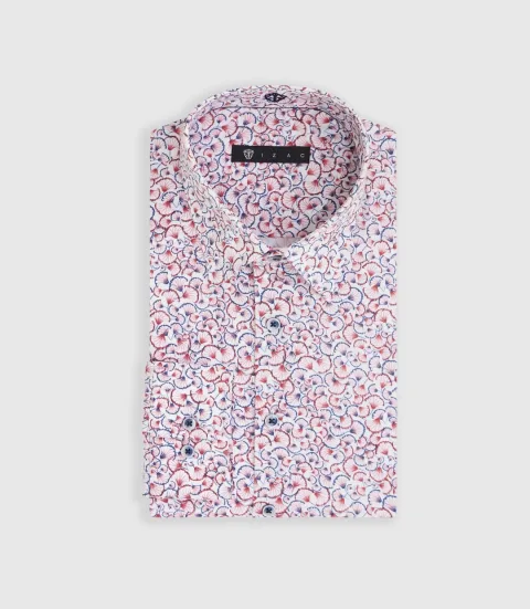 IZAC - Chemise à imprimé floral rouge ''Marin''