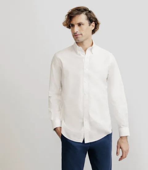 IZAC - Chemise droite oxford blanche
