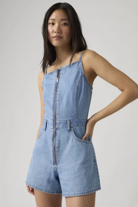 Levi's Combinaison À Encolure Carrée - Femme - Bleu / I Won't - XS